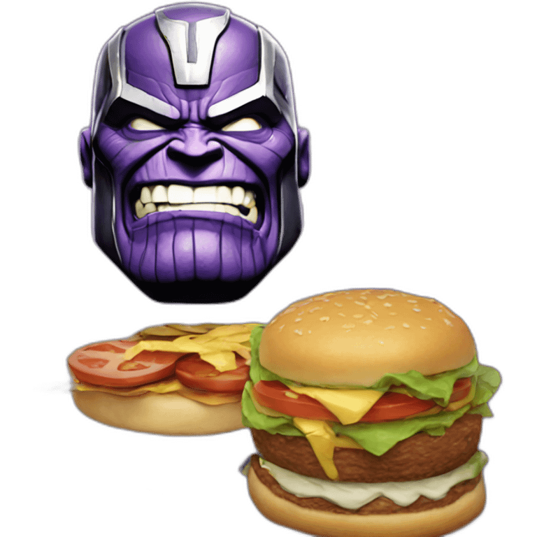 thanos avengers eating burger emoji