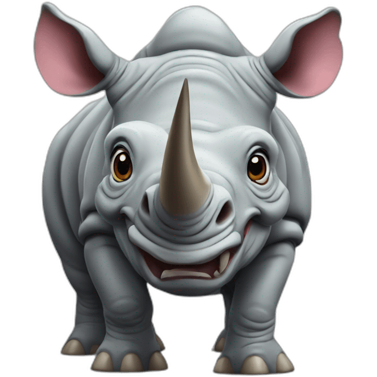 funny rhinoceros front emoji