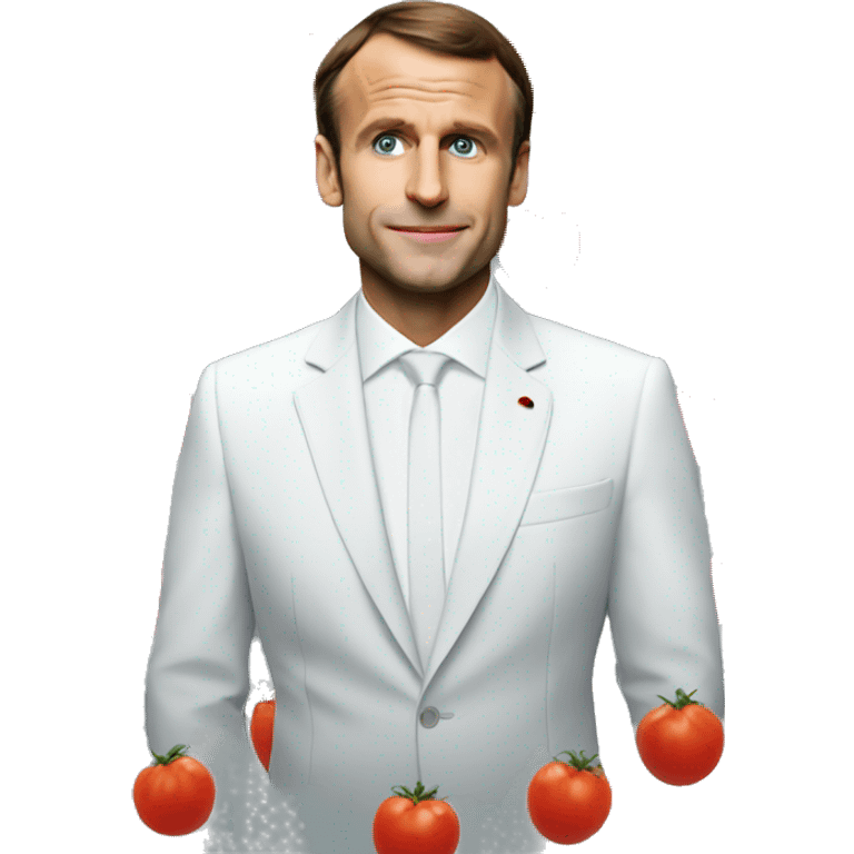 Macron with tomato emoji