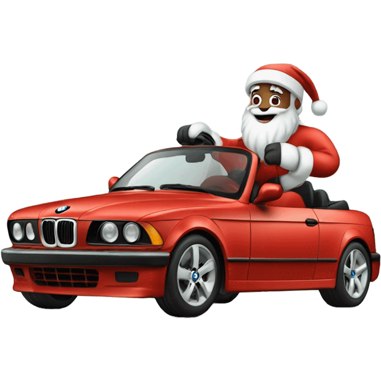 Santa clause driving bmw car  emoji