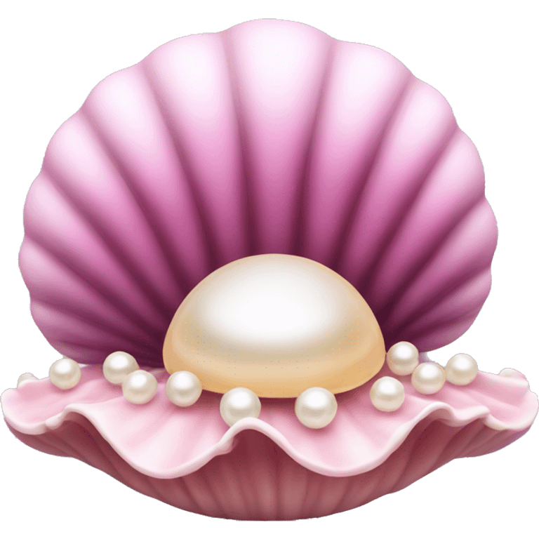 Pink clam with pearl emoji