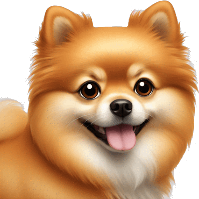 Little Pomeranian dog orange red color  emoji