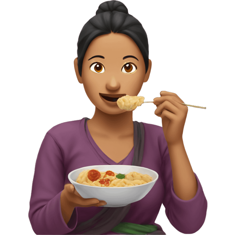 nepali girl eating momo emoji