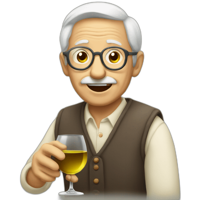 Old man with a glas of wine emoji