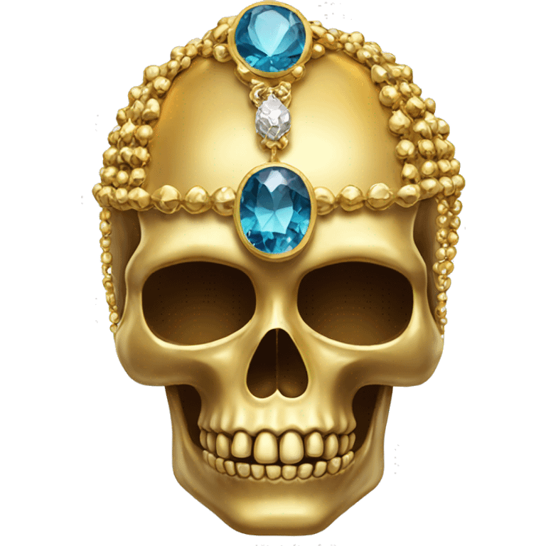 golden skull with jewelry emoji