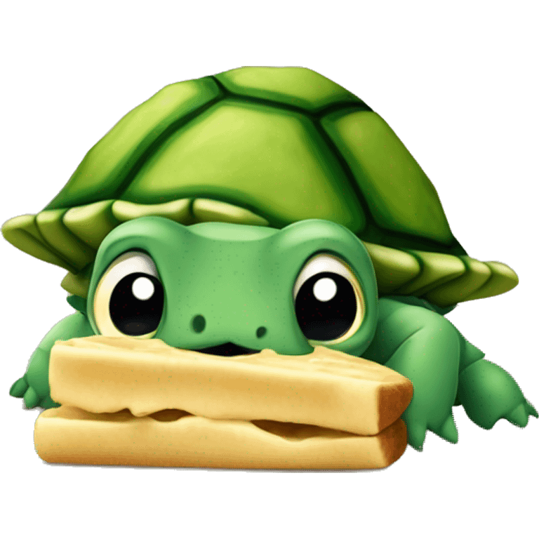 Tortuga comiendo lechuga  emoji