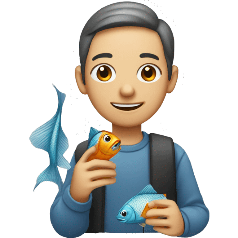 personnes avec un bocal a poisson dans les mains emoji