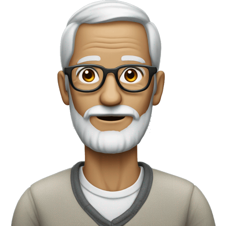 Bearded skinny old man with glases, skinnier, grey beard emoji