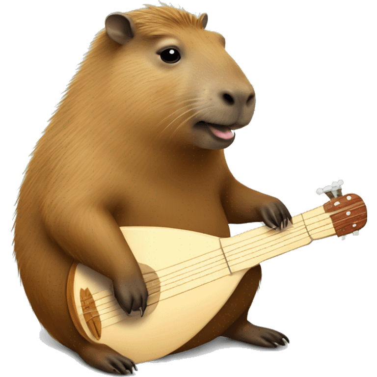 Capybara with psaltery emoji