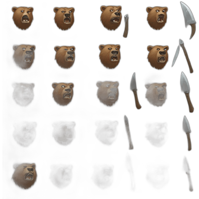 angry Grizzly using melee weapons emoji