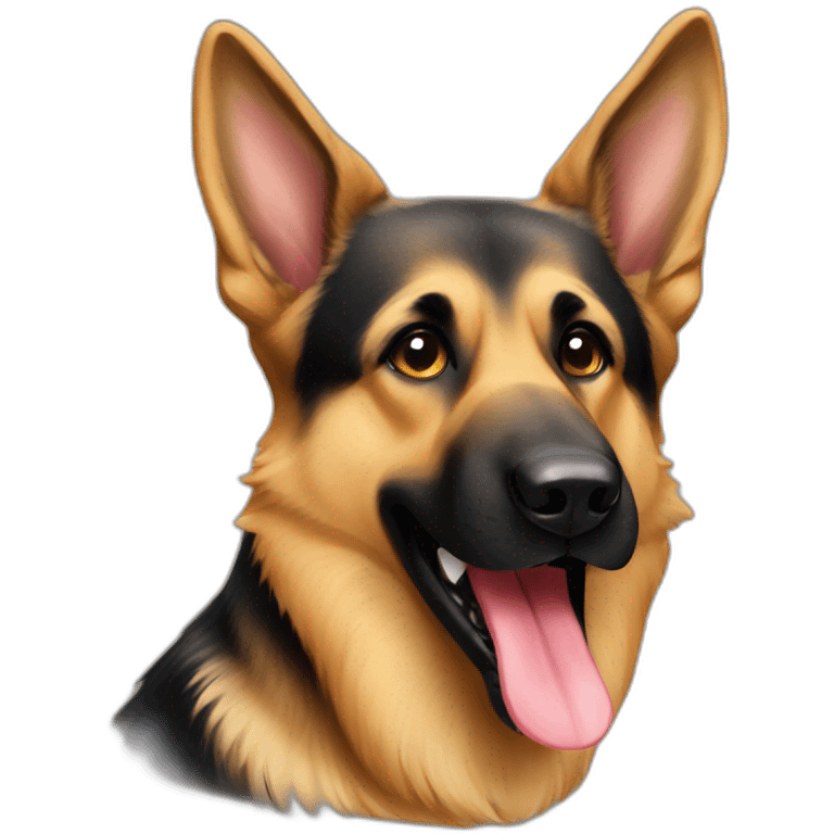 german shepard with tongue sticking out emoji