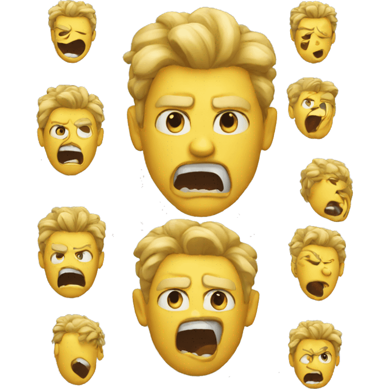 An emoji raging emoji