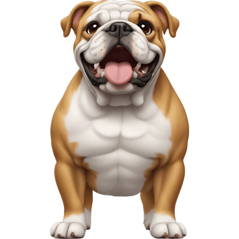 english bulldog standing with two legs up emoji