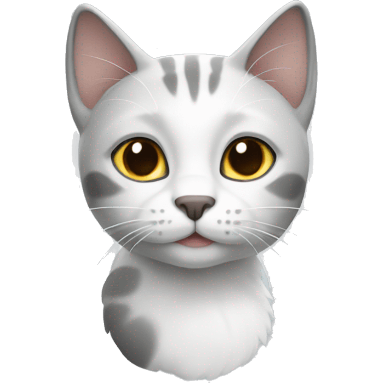 CAT with white and grey emoji