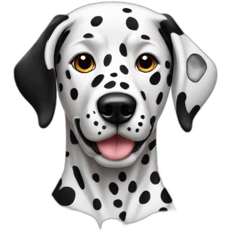 Dalmatian dog with half face black emoji