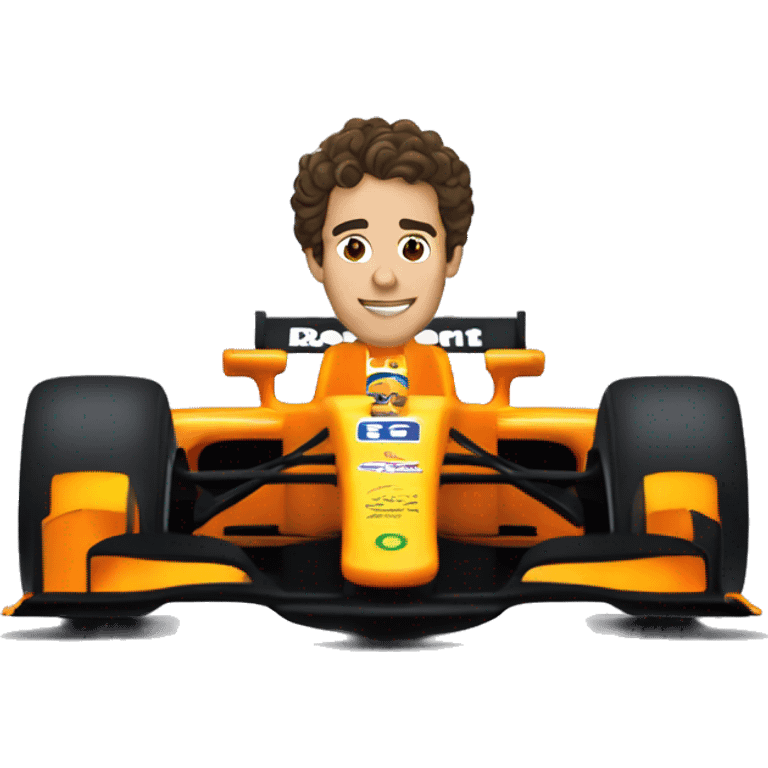 Lando Norris in his F1 car emoji