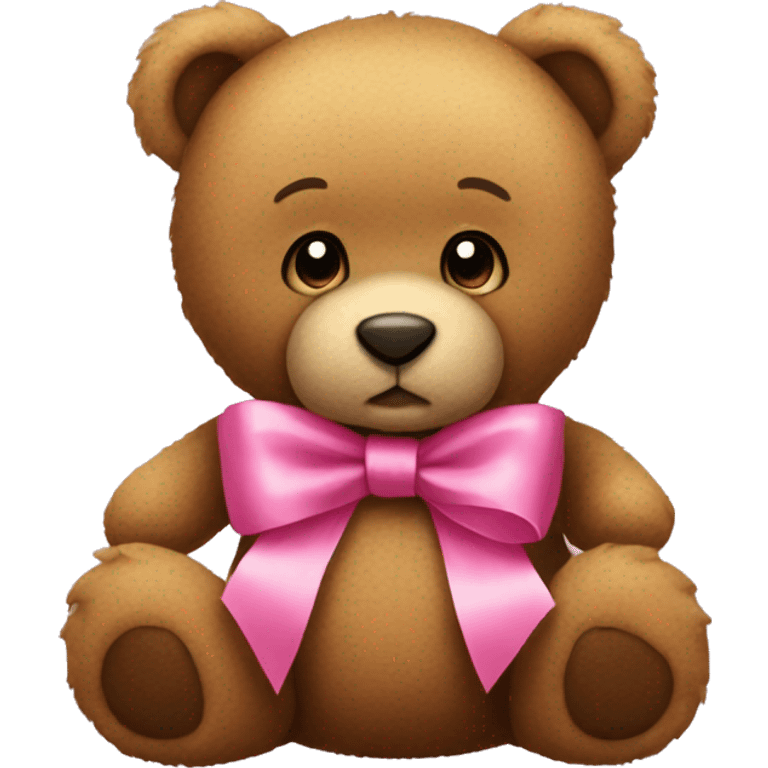 A teddy bear with a pink bow  emoji