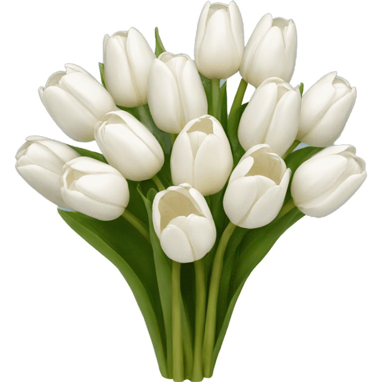 white tulip bouquet  emoji