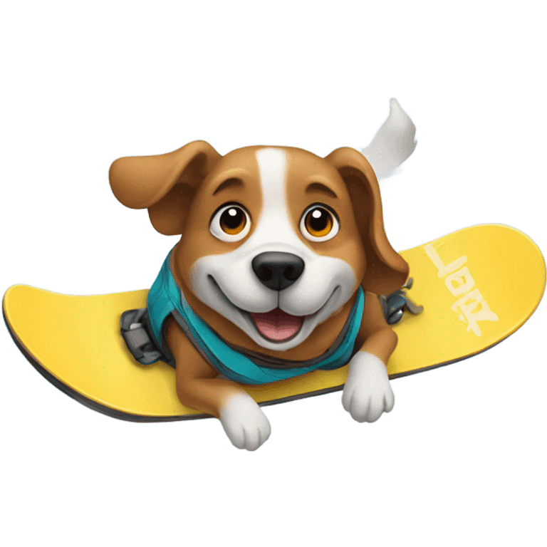 Dog snowboarding emoji