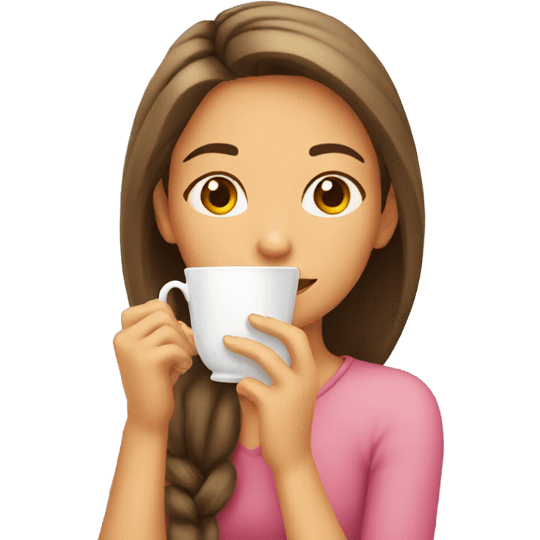 Girl sipping tea emoji