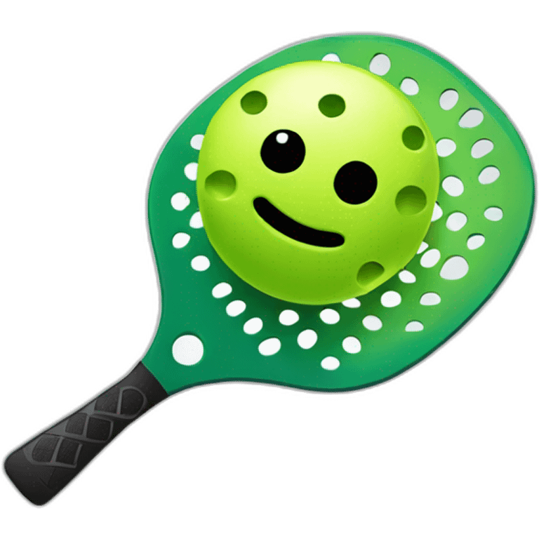 Pickleball paddle without hole together with balls emoji