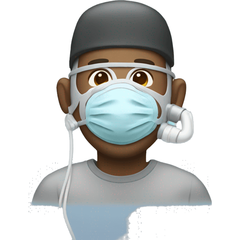 Guy with cpap mask on emoji