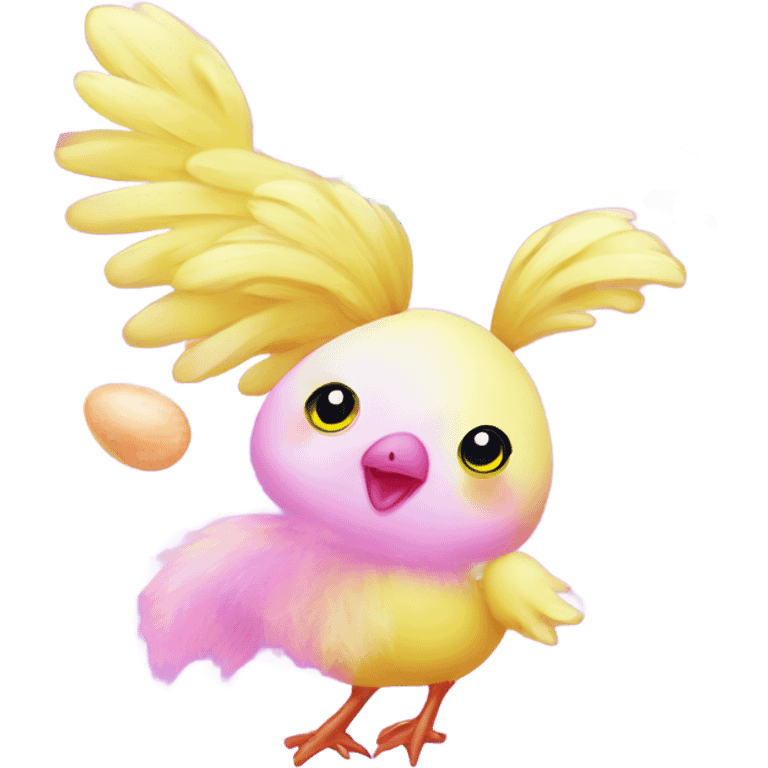 Lisa frank pastel sparkle easter chick emoji