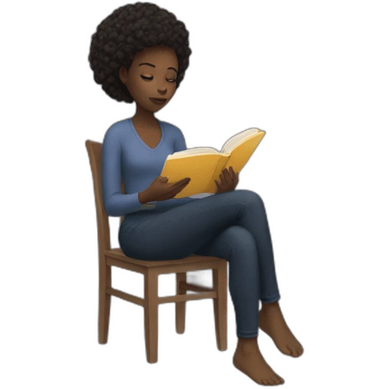 Black girl reading emoji