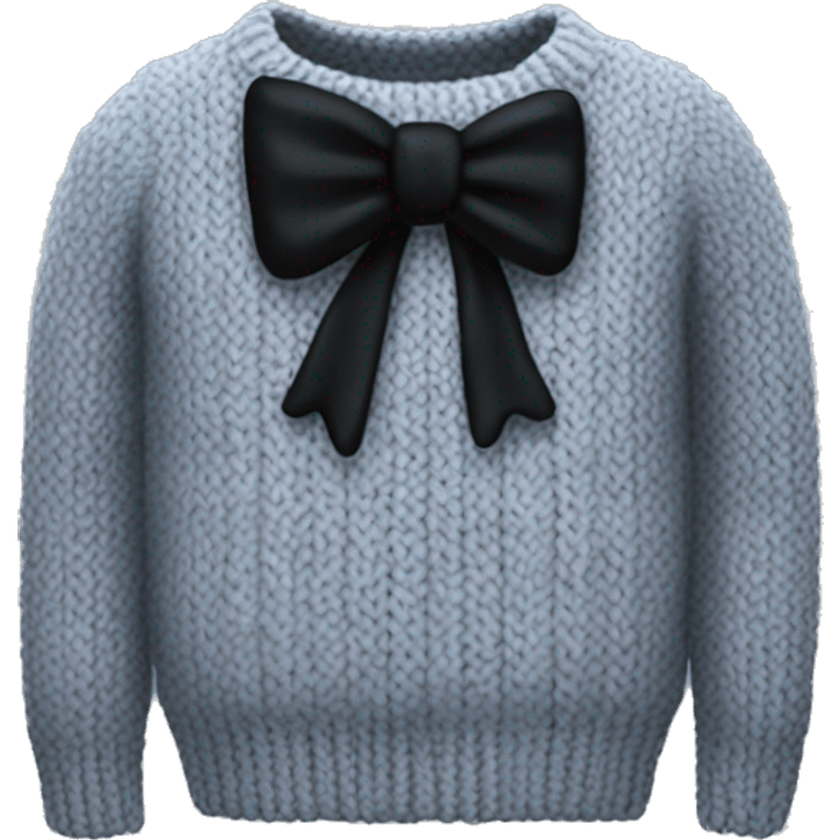 Knitted sweater with black bow emoji