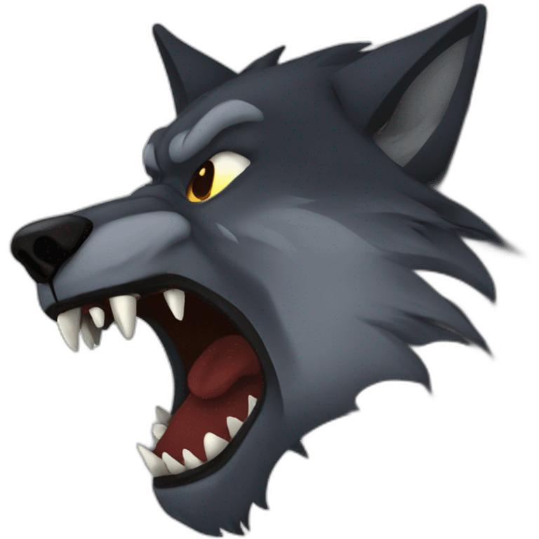 Evil werewolf howling emoji