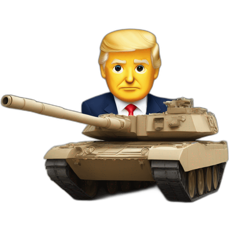 Trump sur un tanks emoji