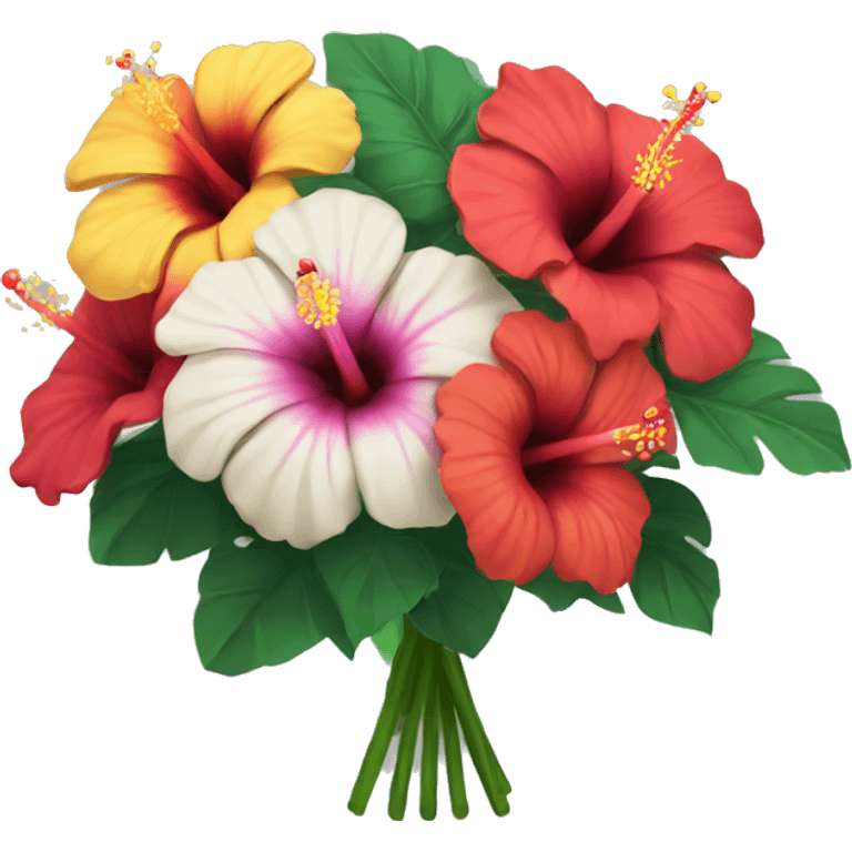 Hibiscus flower bouquet emoji