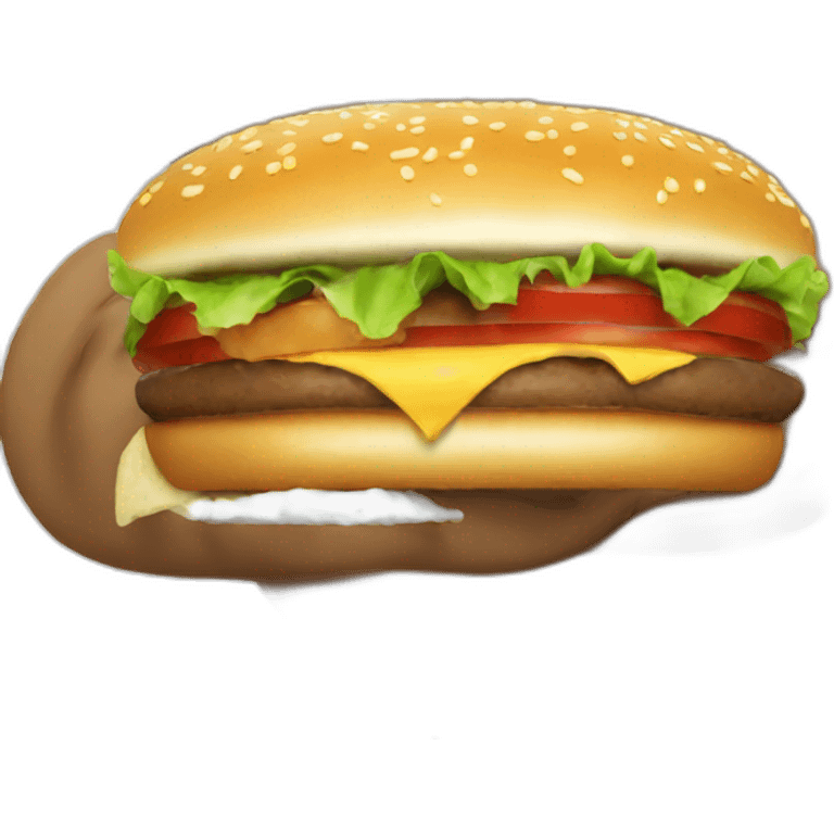 Chat qui mange un burger  emoji