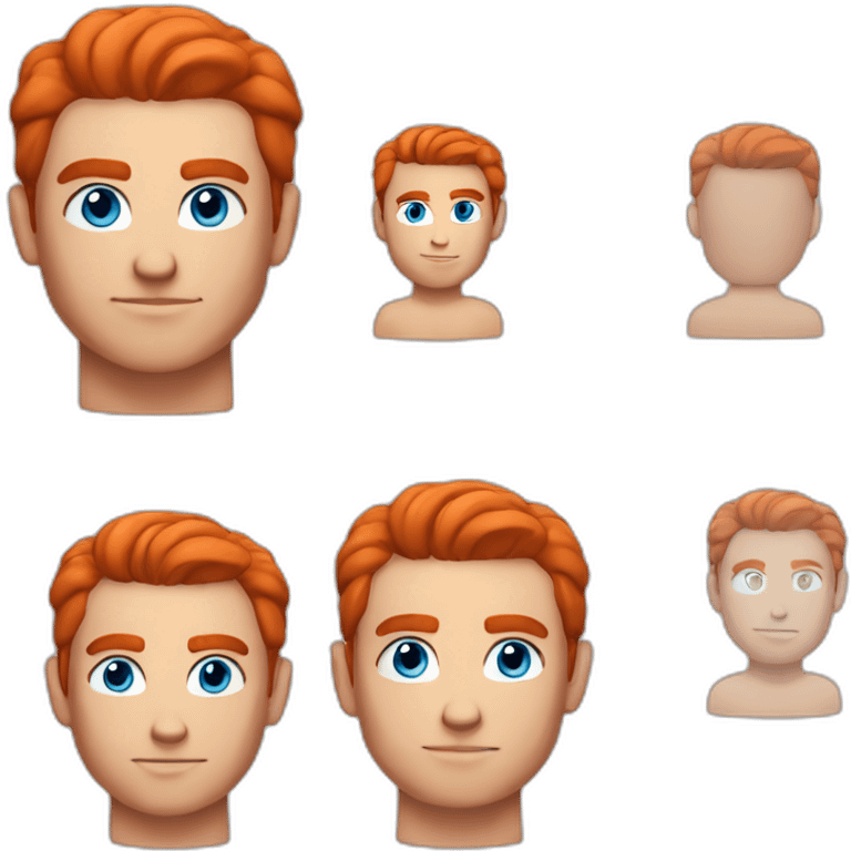 Muscle man blue eyes neat red hair emoji