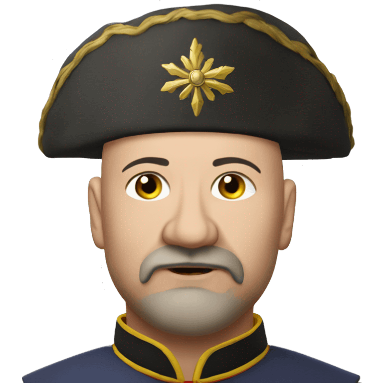 photorealistic bald Ukrainian Cossack with chub emoji