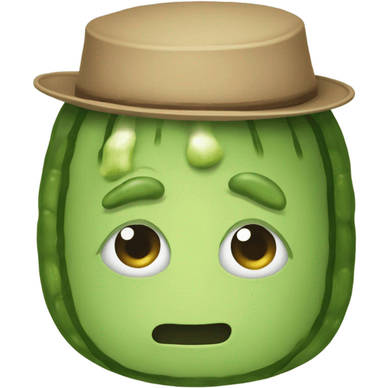 Pickle with a hat emoji