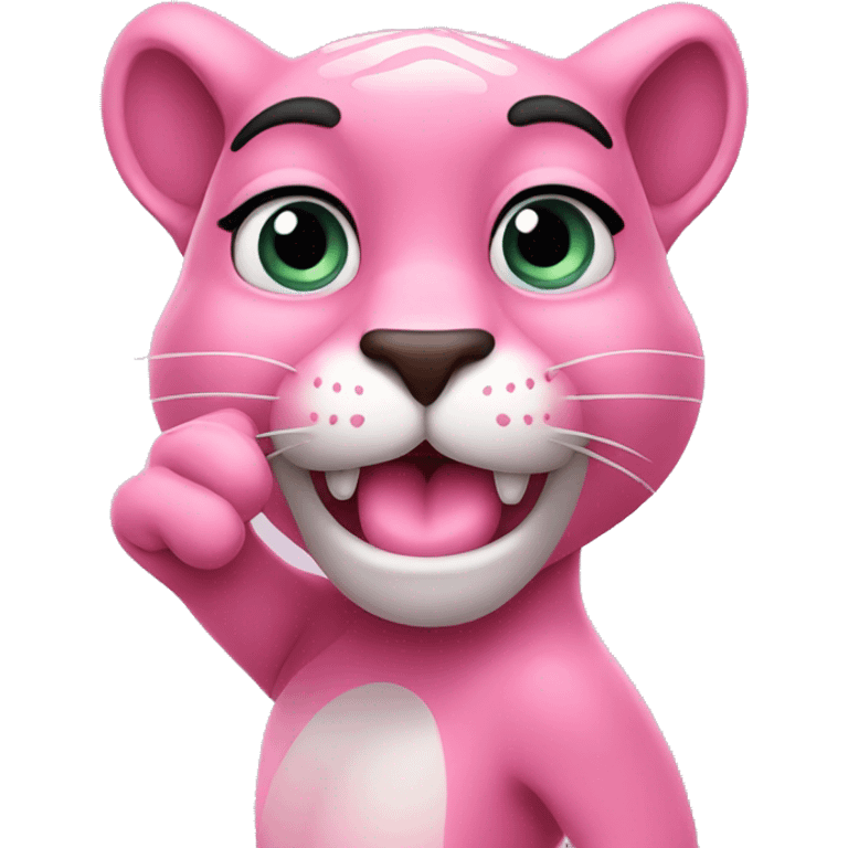 pink panther blowing a kiss emoji