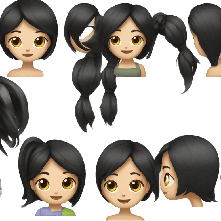 leenda dong- long straight black hair- asian- leenda dong emoji