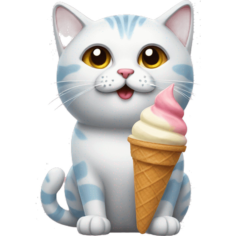 cat with ice cream emoji