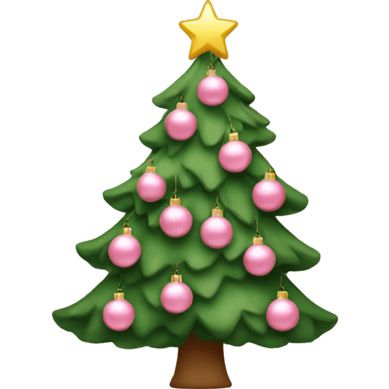 christmas tree with light pink ornaments emoji