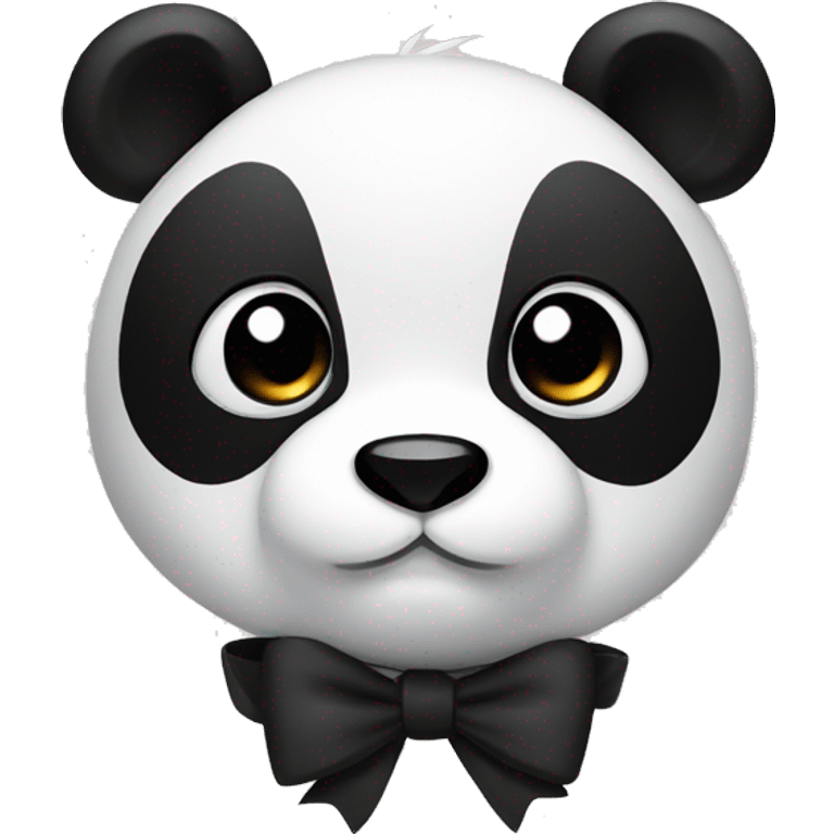 Panda with black bow emoji