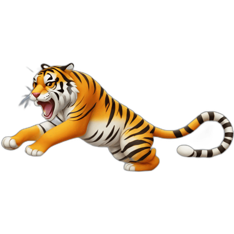 a tiger lunging at its prey emoji