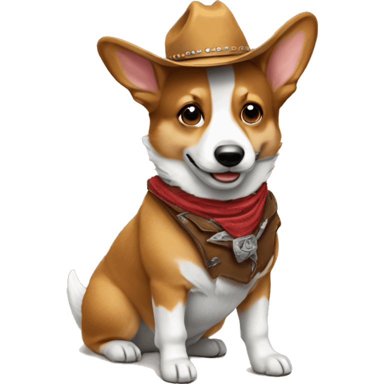 A cowboy corgi emoji