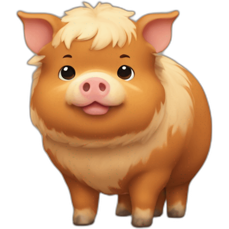 Fatty ginger fluffy kunekune pig emoji