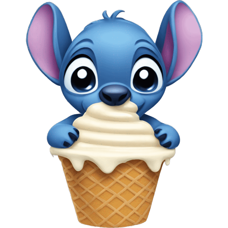 Stitch eating ice-cream emoji