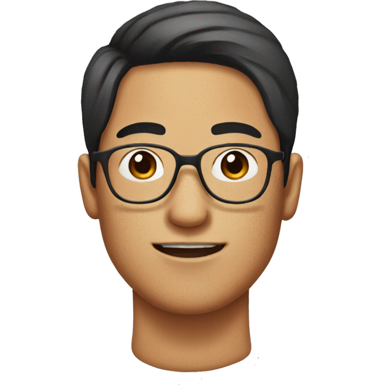 freckle Asian man with a ponytail and glasses emoji