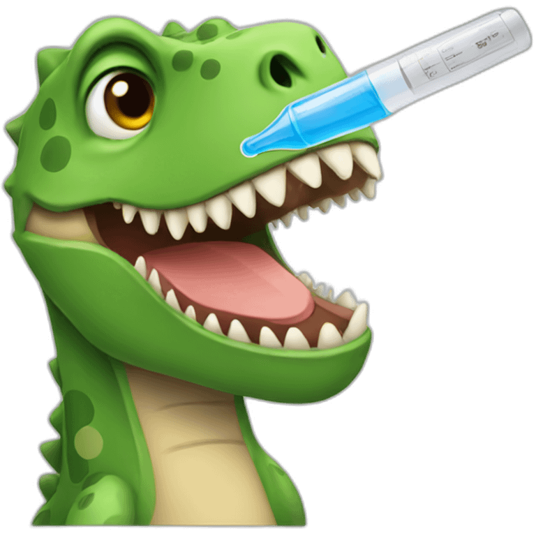 dinosaur taking his temperature emoji