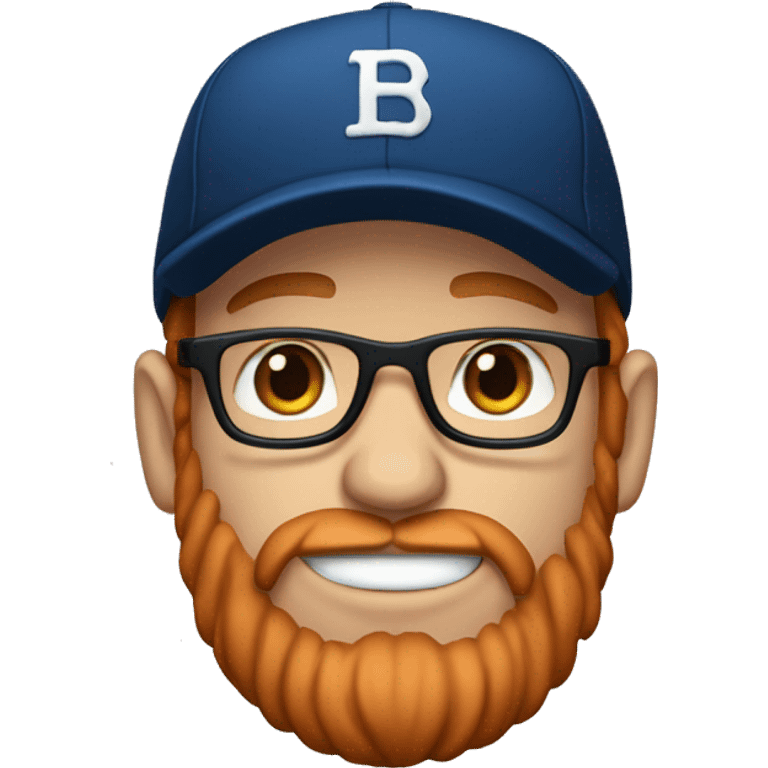 30 year old male with red hair, glasses, black baseball hat, blue eyes, pale complexion, and a beard emoji