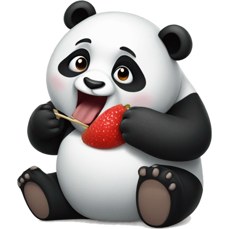 Panda comiendo cereza emoji