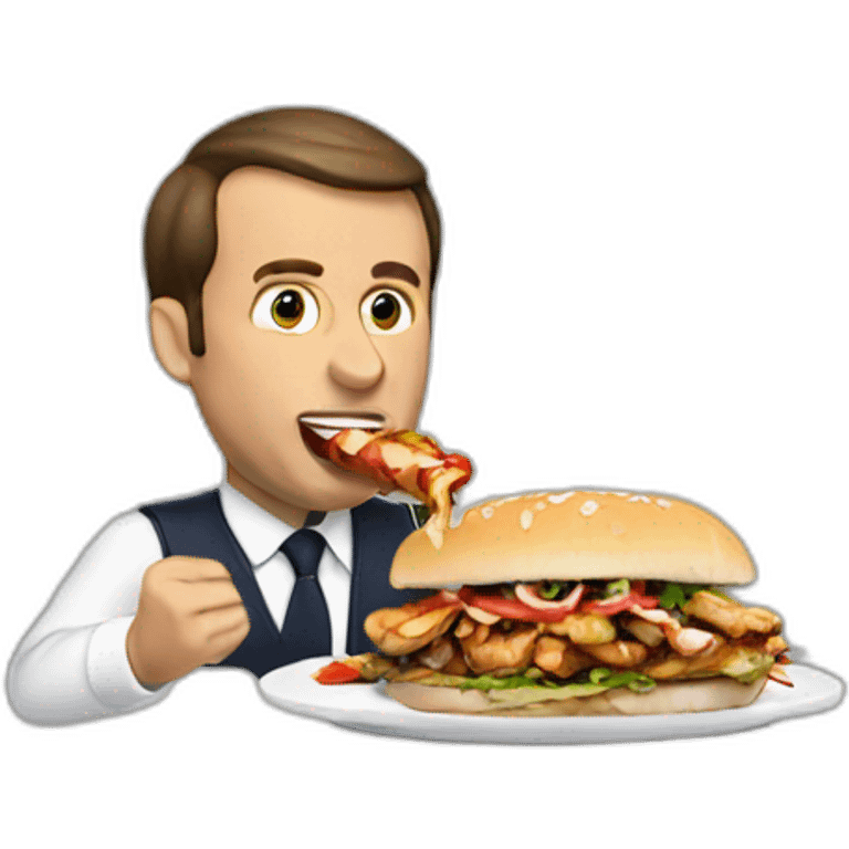 macron eating kebab emoji